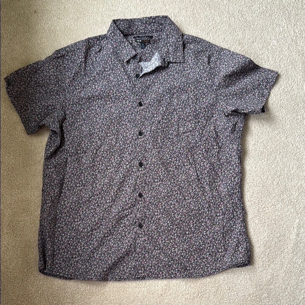 Marc Anthony Micro Floral Casual Button Down Shirt